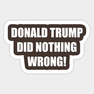 Donald trump did nothing wrong! Sticker